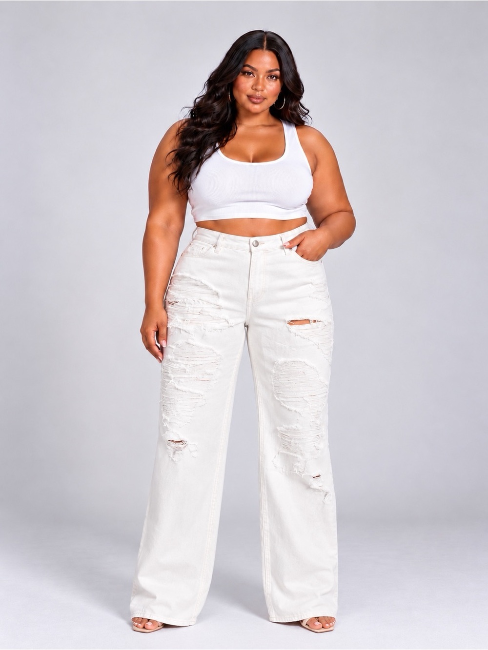 NEW Good American The Khloé Jean – Cloud White, Size 16